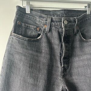 Levi's 501 High Rise Skinny Leg Jean Dark Gray